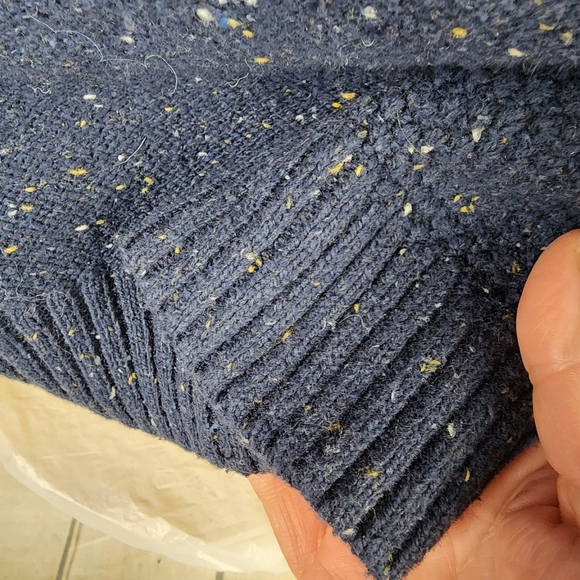 Quicksilver Cotton Wool Crewneck Pullover Sweater Speckled Yarn Navy Size Large - Picture 11 of 15